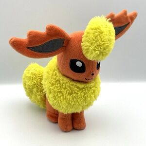 Tomy Pokemon 9" Flareon Orange Yellow Stuffed Animal Plush Eevee Eveelution